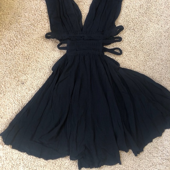 Free People Black Sexy Crepe Mini Dress SZ XS